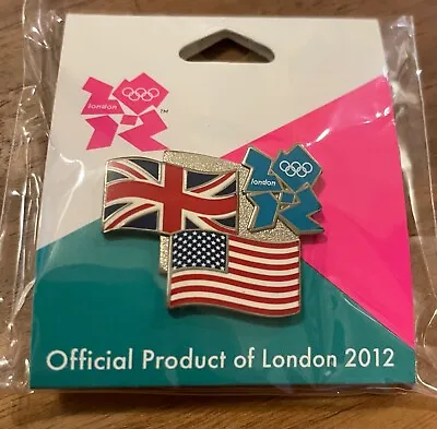 London 2012 Great Britain USA Flags Olympic Pin • $5