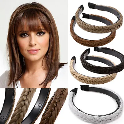 US Chunky Braided Hair Band Hoop Thick Plaited Headband Hair Extensions As Human • $7.61