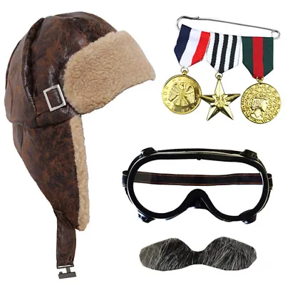 Escaping Grandad Fancy Dress Aviator Flying Hat And Goggles World Book Day • £15.99