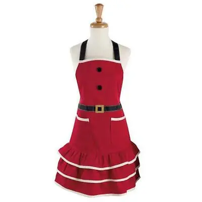 NWT DII Adult 27  X 24  Red White MRS CLAUS Santa CHRISTMAS Apron Cotton/poly • $38.95