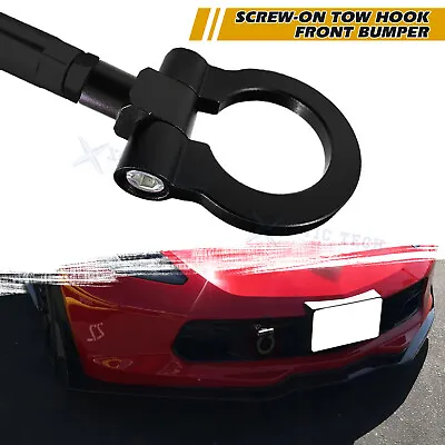 Black Track Racing Aluminum Tow Hook Ring Bar For Chevrolet Corvette C7 2015-19 • $20.97