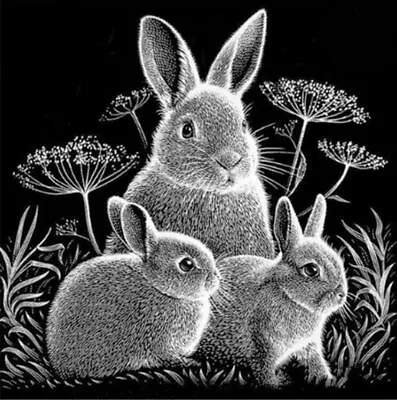 $30.02 • Buy Gray Rabbit Family Full Drill 5D Diamond Painting Art Fashion Room Decor
