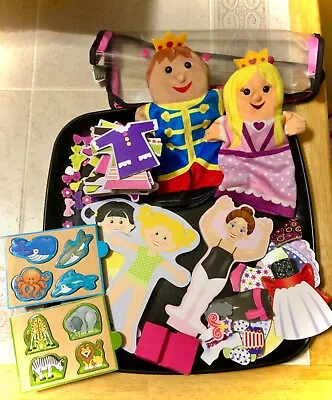 Lot Of Melissa And Doug Toys Puppets Wood Puzzles & Magnetic Dress Up Dolls • $12