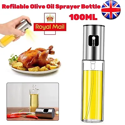 Refilable Olive Oil Sprayer Bottle Oil Pump Spray Dispenser BBQ Baking Cooking • £4.59