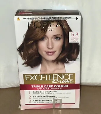 L'Oreal Excellence Creme Hair Colour 5.3 Natural Golden Brown Hair Dye • £6.29