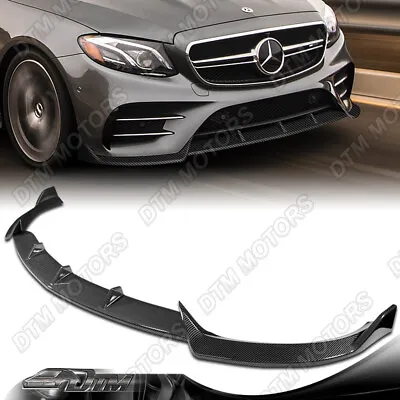 For 17-20 Mercedes E-Class W213 Carbon Painted Front Bumper Lip Body Kit Spoiler • $92.99