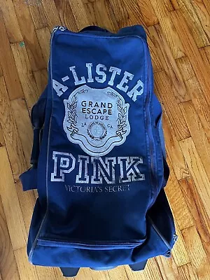 Victoria’s Secret Pink Luggage Wheelie Suitcase ROLLER Bag A Lister Used • $45