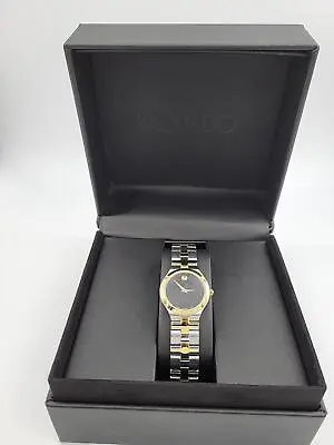 Movado Women’s Juro Two Tone Black Dial Swiss Watch - 0607445 ($1095 MSRP) • $429.99