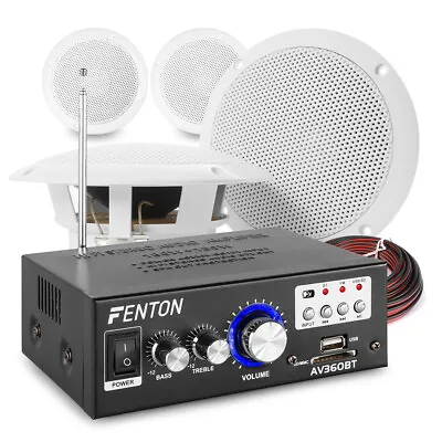 £95.99 • Buy Bluetooth Ceiling Speaker System Cafe Restaurant Shop Music Kit (MS40 Set Of 4)