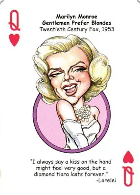 Marilyn Monroe Queen Of Hearts Caricature Playing Card Gentlemen Prefer Blondes • $4.95