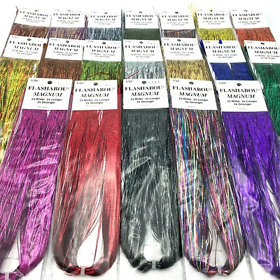 HOLOGRAPHIC MAGNUM FLASHABOU - Fly Tying Saltwater Flash Material Musky Bucktail • $8.99