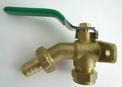 Garden Bib Tap 1/2  Brass Lever & Wall Plate With Hose Union  • £8.99