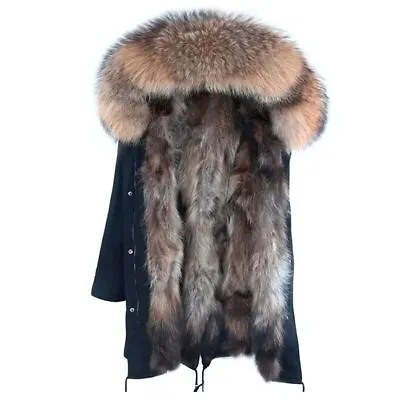 Man Parka Winter Jacket Long Real Fox Fur Coat Fur Collar Thick Coat • $340.45