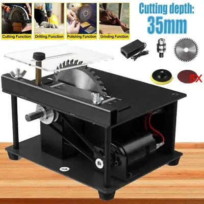 £48.92 • Buy Adjustable Mini Table Saw Woodworking Polish Cutting Tool Set Bench Saw Machine 