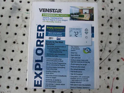 Venstar T4900 Commercial Digital Thermostat (4 Heat 2 Cool)  • $119