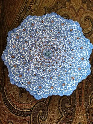 Persian Hand-Painted Hand-Made Mina Kari On Wall Hanging Plate  Minikari Blue • $79