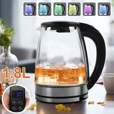 1.8L Glass Electric Kettle Temperature Control 7 Colors LED Fast Boiling 2200W • £22.99