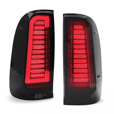 Upgrade Black Smoked LED Tail Lights Sequential PAIR Fits Toyota Hilux N70 05-14 • $395