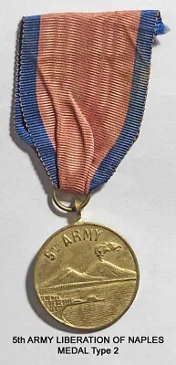 JR041-5th Army Commemorative Medal Naples Italy 1943 Type 2 • $28
