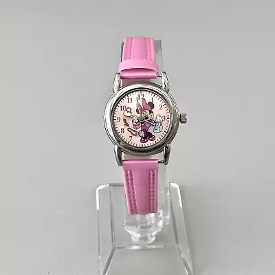 Disney Watch Minnie Mouse Easy Read Dial Pink Band Rotating Dial NEW BATTERY • $19.99