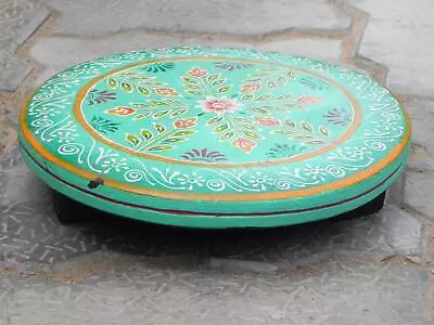 Vintage Wooden Indian Bread Maker Wooden Chakla Chapati Board Hand Painted • $89