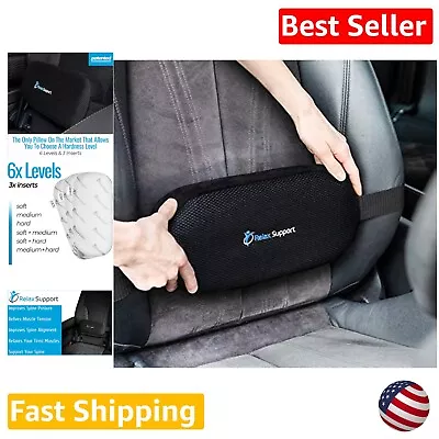Adjustable Chair Back Support For Car Seat - Lumbar Roll With Multiple Inserts • $48.99