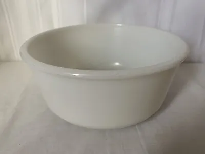 Heavy White Milk Glass Mixing Bowl 8.5” • $5