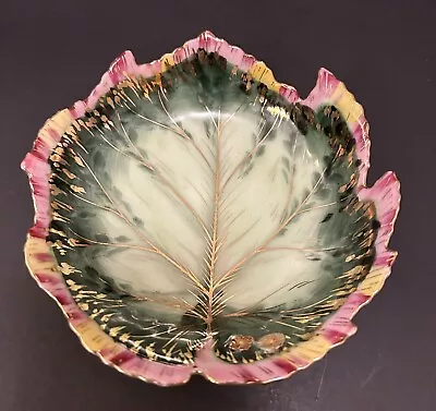 Vintage Hand Painted Leaf Trinket Dish Bowl Occupied Japan Porcelain  AJ808 4.5” • £12.53
