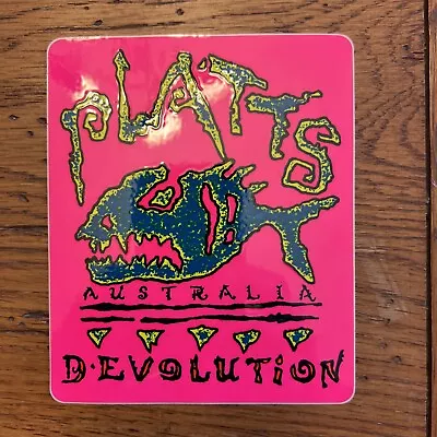 Vintage 1980's Platts Australia Devolution Sticker Decal Neon • $17