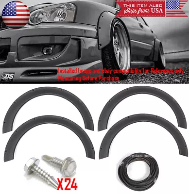 4 Pcs F+R Arch Satin Black 2.3  Wide Body Kit Fender Flares Extension For Ford • $89.59