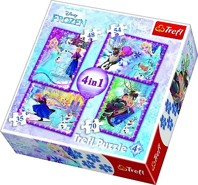 £8.99 • Buy Trefl 4 In 1 35, 48, 54 And 70 Piece Disney Frozen Elsa Anna Olaf Jigsaw Puzzle