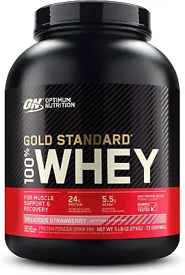 Gold Standard 100% Whey Protein Powder Delicious Strawberry 5 Pound (Packaging • $113.28