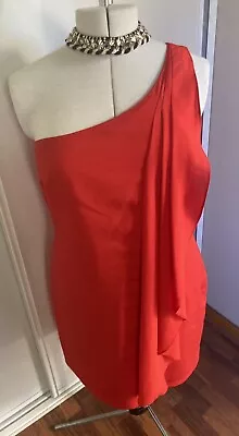 Nicola Finetti Red One-Shoulder Dress - Size 14 • $15