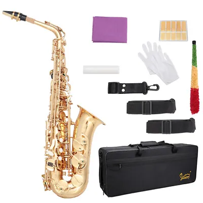 Glarry Alto Saxophone E-Flat Alto SAX Eb With 11 Reeds Case Carekit • $204.34