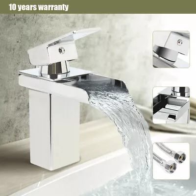 £24.99 • Buy New Waterfall Chrome Bathroom Single Lever Basin Sink Mono Water Mixer Tap