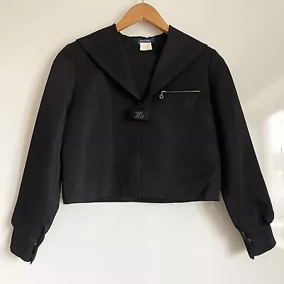 Vintage Japanese Seifuku Uniform Jacket School Navy Shiny Silky Sailor Shirt S M • £30