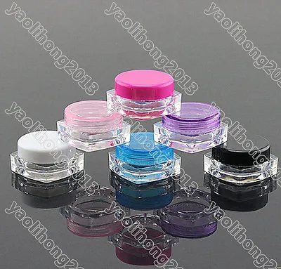 100PC 3ml Cosmetic Empty Jar Pots Eyeshadow Makeup Face Cream Lip Balm Container • $7.34
