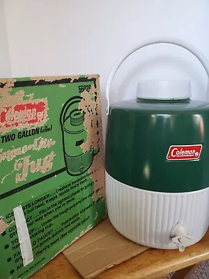 Vintage 1976 Coleman 2 Gallon Snow-Lite Water Jug 5502B Original Box  • $25