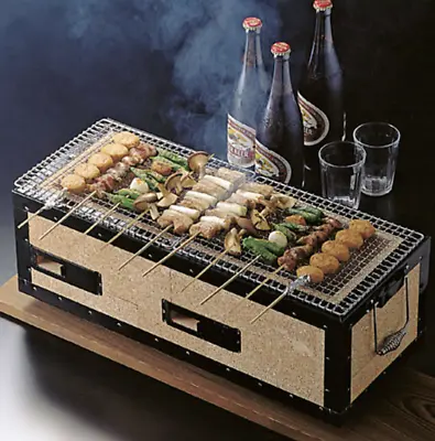 Yakitori BBQ Diatomite Charcoal Grill BQ8WF Barbecue Hibachi Konro Portable • $306.57