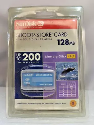 SanDisk Shoot & Store Memory Stick Pro 128MB SDMSV-128-A10 Digital Camera Card • $9.98