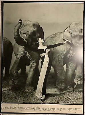 Original Richard Avedon Poster Signed Dovima With Elephants 1955 • $1500