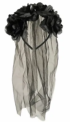 £3.50 • Buy Black Veil Headband Corpse Bride Rose Halloween Fancy Dress Day Of The Dead