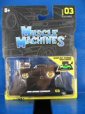 Muscle Machines 1966 Dodge Charger Black And Gold Chase Car • $15.99