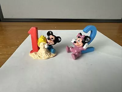 Vintage 1980s Mickey Minnie Mouse Birthday PVC Figures Applause Cake Toppers • $9.89