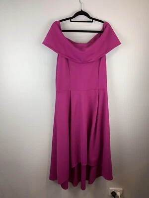 $37 • Buy Boohoo Dress Hot Pink Off Shoulder A-Line Size 18