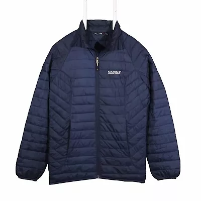 Marine Slim Fit Navy Blue Zipper Jacket - Large • $25.22