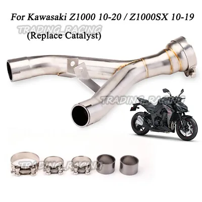 For Kawasaki Z1000 Z1000SX 10-19 Exhaust Catalyst Replacd Mid Link Pipe Slip On • £120