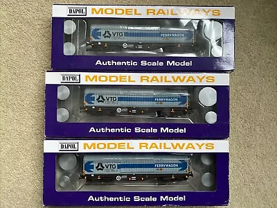 3x New/Unused Dapol B7471 VTG ‘Ferrywagon’ Telescopic Steel Wagon • £90