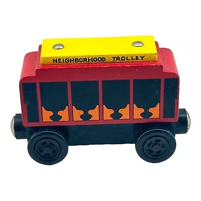 2004 McFeely Rogers Foundation Mr Rogers Neighborhood Trolley Wooden Train Car • $24.94