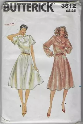 Vtg Butterick Sewing Pattern 3612 Misses' DRESS Loose Fit Raglan Sleeves Sz 10 • $9.99